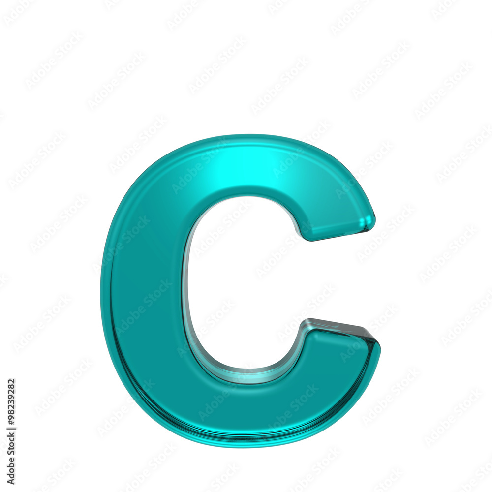 One lower case letter from turquoise alphabet set, isolated on white. Computer generated 3D photo rendering. One lower case letter from turquoise alphabet set, isolated on white. Computer generated 3D photo rendering.