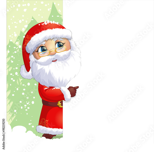 Santa Claus painted on a white background