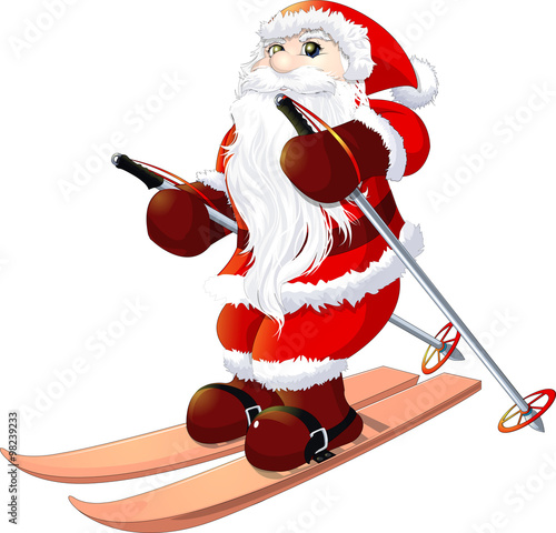 Santa Claus painted on a white background