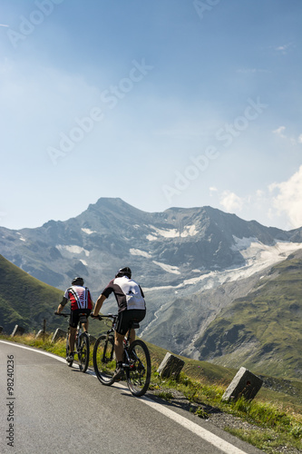 Bikers in the alps
