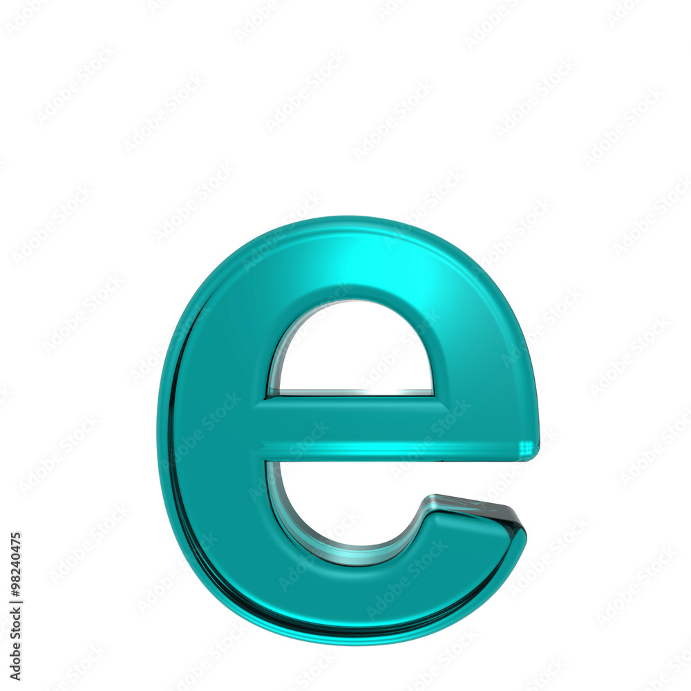 One lower case letter from turquoise alphabet set, isolated on white. Computer generated 3D photo rendering. One lower case letter from turquoise alphabet set, isolated on white. Computer generated 3D photo rendering.