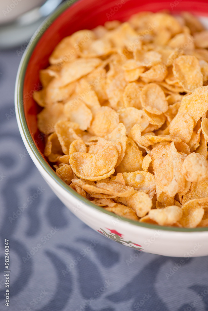 breakfast golden cornflakes cereal in the bowl breakfast golden cornflakes cereal in the bowl