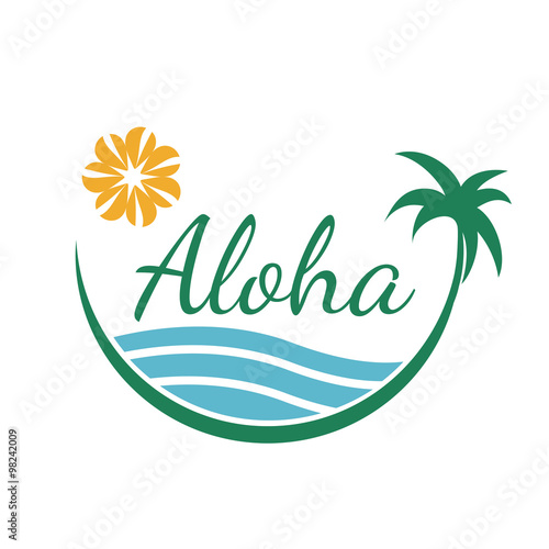 tropical travel vector design template with palm tree