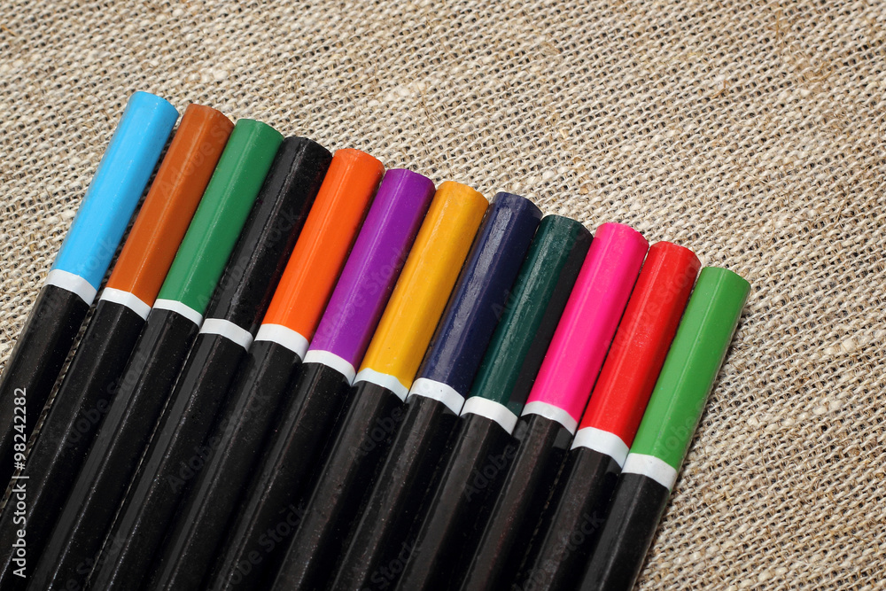 colored pencils on burlap colored pencils on burlap