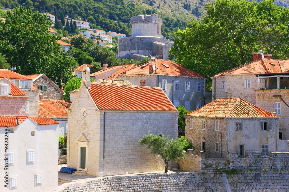 Old stone buildings in Dubrovnik, Croatia