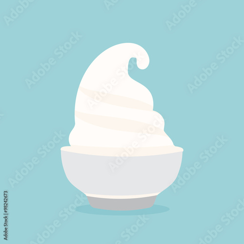 frozen yogurt in the cup vector design template