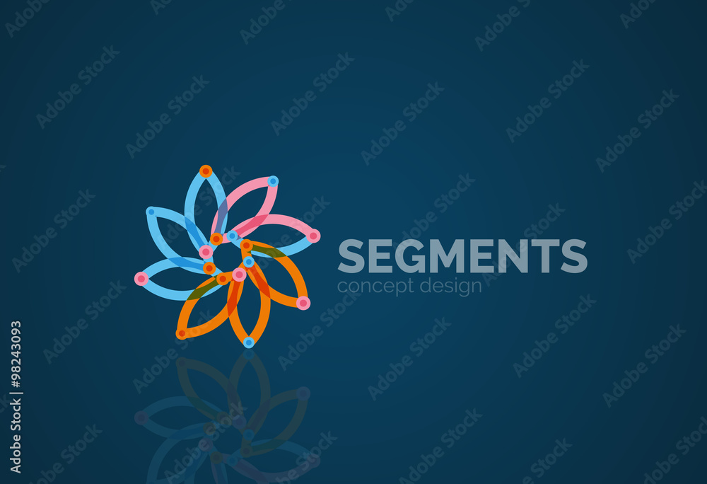Obraz premium Vector outline minimal abstract geometric logo