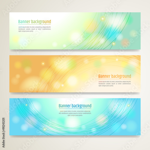 Set of abstract banner design with line sparkle background in ve
