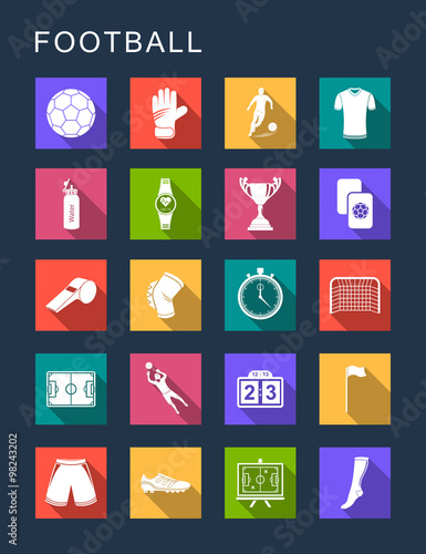 Vector Set Flat Square Icons