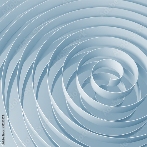 Wallpaper Mural 3d spirals with soft light blue shadows, abstract Torontodigital.ca