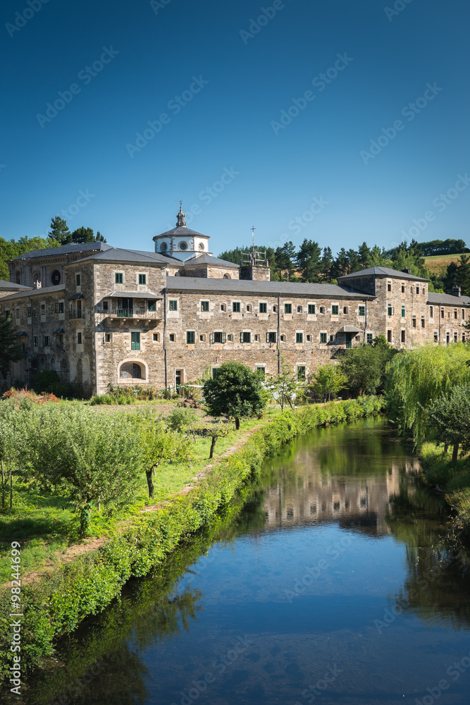 Fototapeta premium Monastery of Samos, an important monastery and important crossing point of the journey of santiago