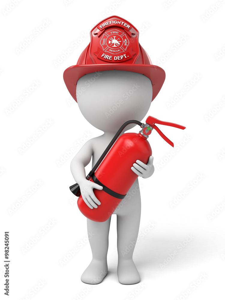 Naklejka premium The 3d guy is a firefighter