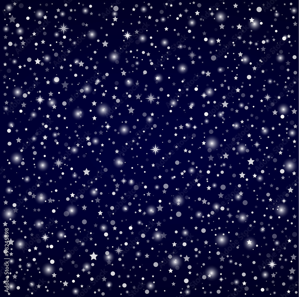 Night Sky, Sparkling Stars & Flakes | Christmas Background