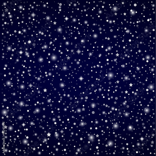 Night Sky, Sparkling Stars & Flakes | Christmas Background