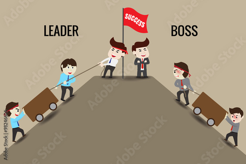 The difference between leader and boss, template
