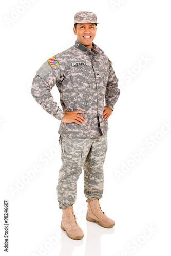 Plakat military serviceman posing