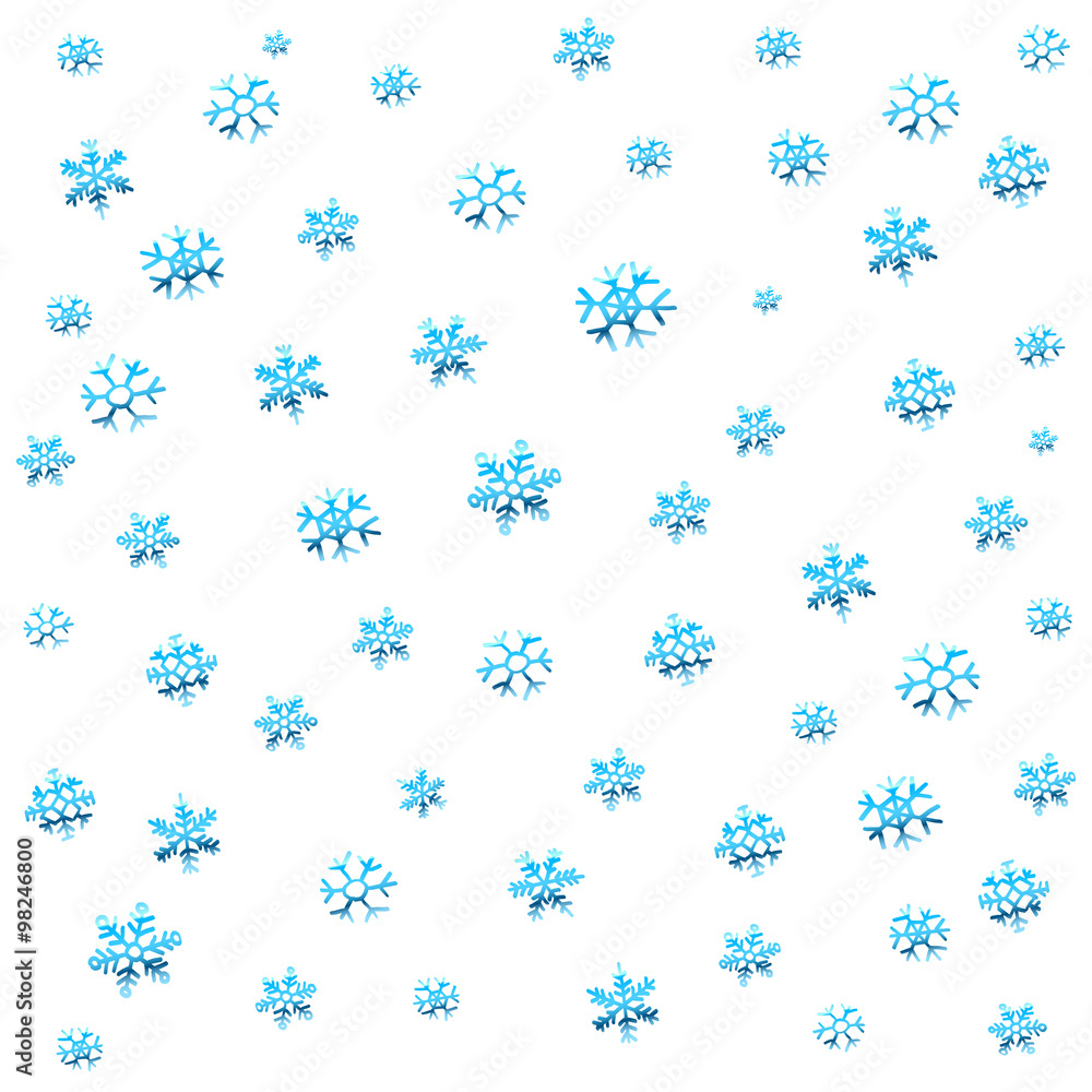 Seamless winter background with blue snowflakes Seamless winter background with blue snowflakes