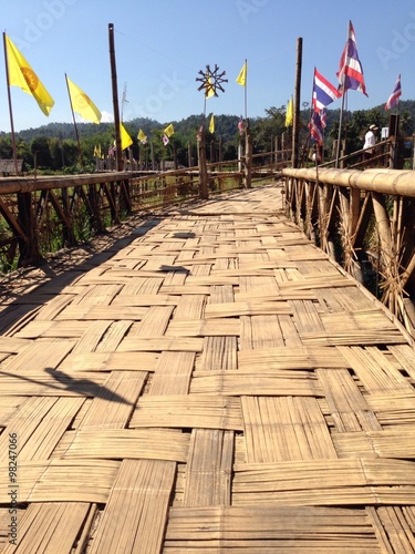 Su Tong Pe bamboo bridge in Mae Hong Son, Thailand