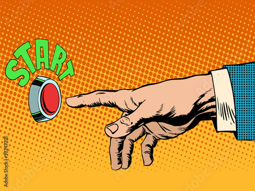 The red start button hand presses