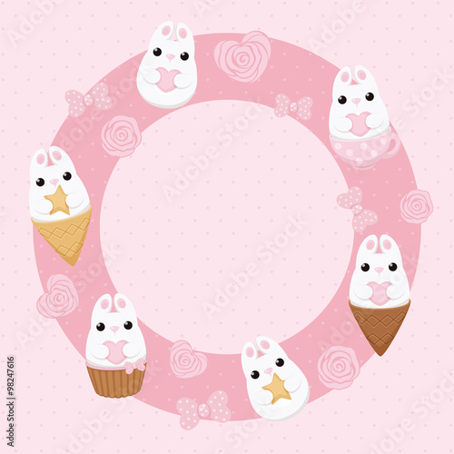 Vector flat creative bunny card
