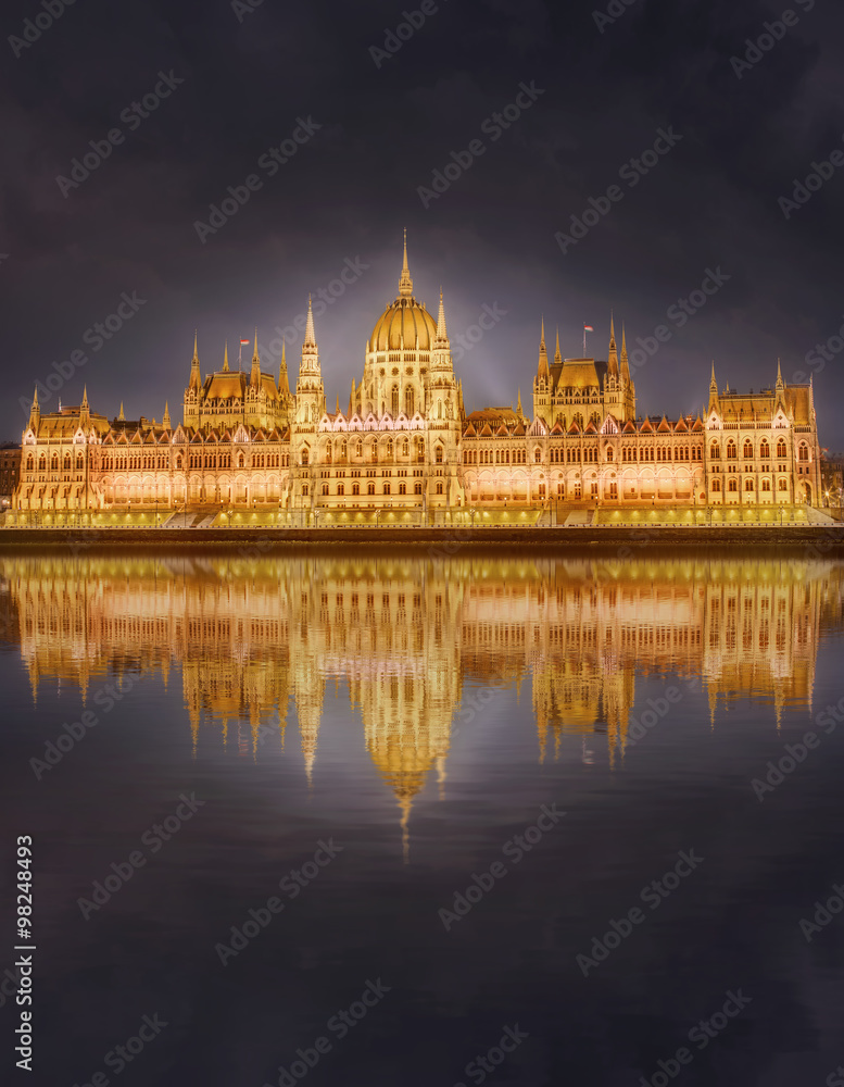 View of hungarian Parliament building, Budapest