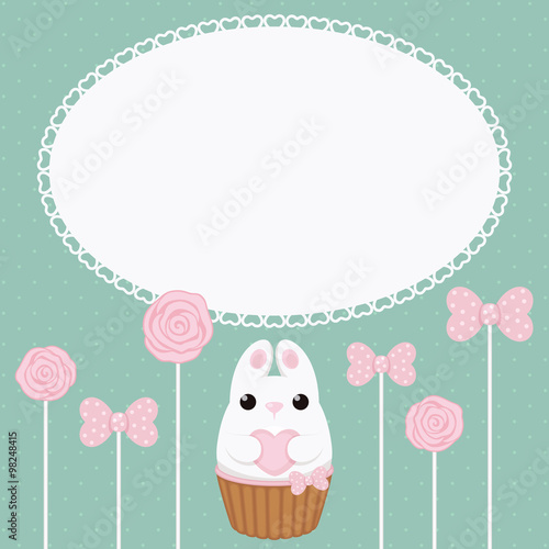 Vector flat creative bunny card