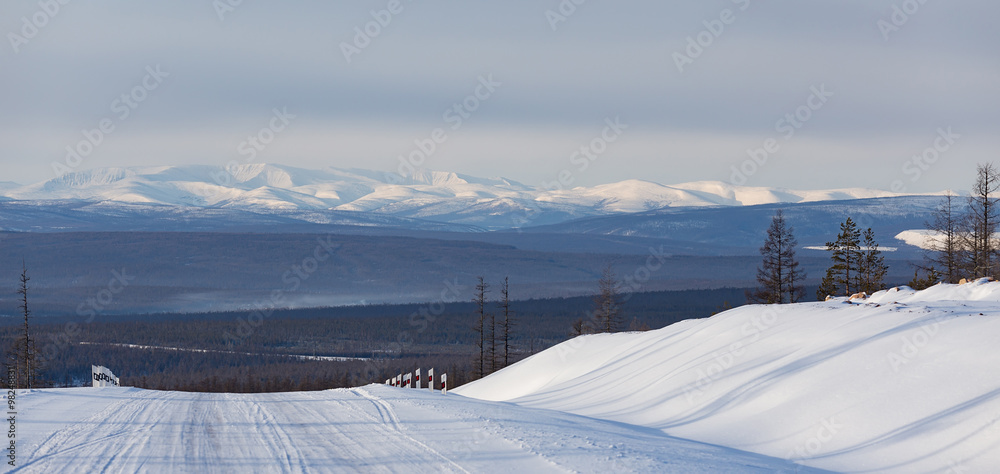 Winter landscape in South Yakutia, Russia