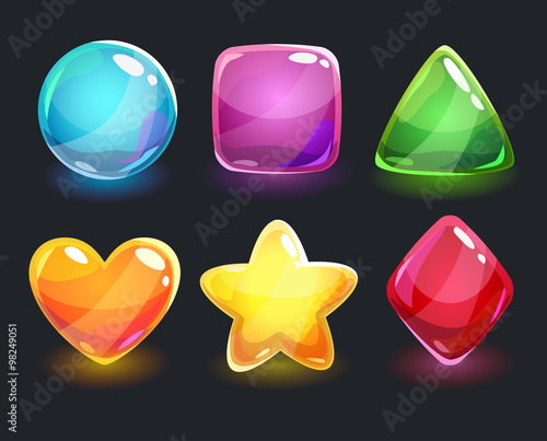 Cool shiny glossy colorful shapes