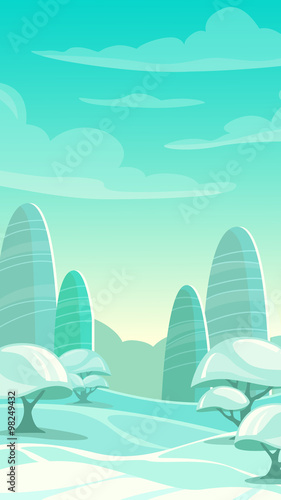 Cartoon winter landscape