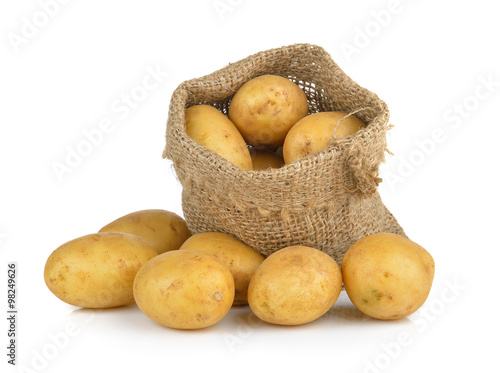  potato in the sack isolated on white background