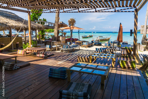 Fototapeta Naklejka Na Ścianę i Meble -  Luxury beach bar resort at tropical island