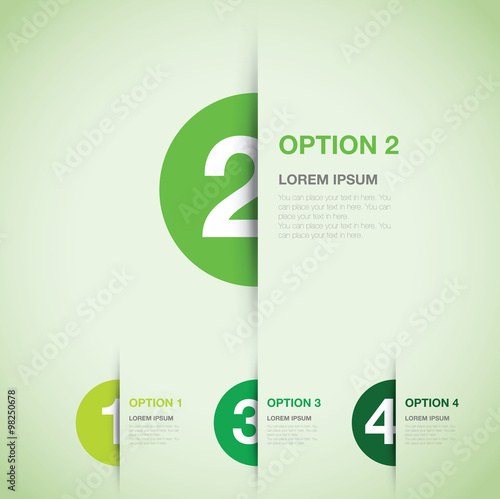 green numbered option background