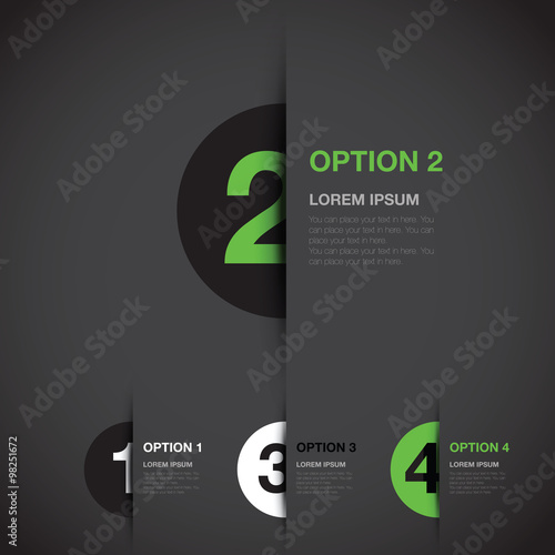 green numbered option background