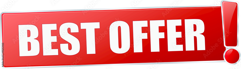 modern red best offer vector sign in red with metallic border and a exclamation mark modern red best offer vector sign in red with metallic border and a exclamation mark