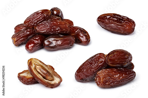 Dried dates isolated set photo