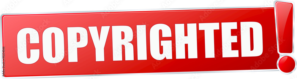 modern red copyrighted vector sign in red with metallic border and a exclamation mark modern red copyrighted vector sign in red with metallic border and a exclamation mark
