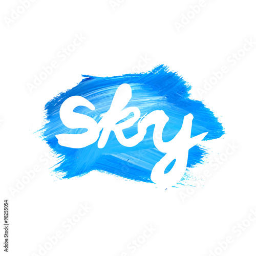 Watercolor sky badges. Vector