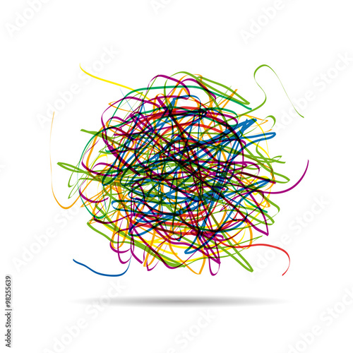 Vector sign scribble of a color wool clew