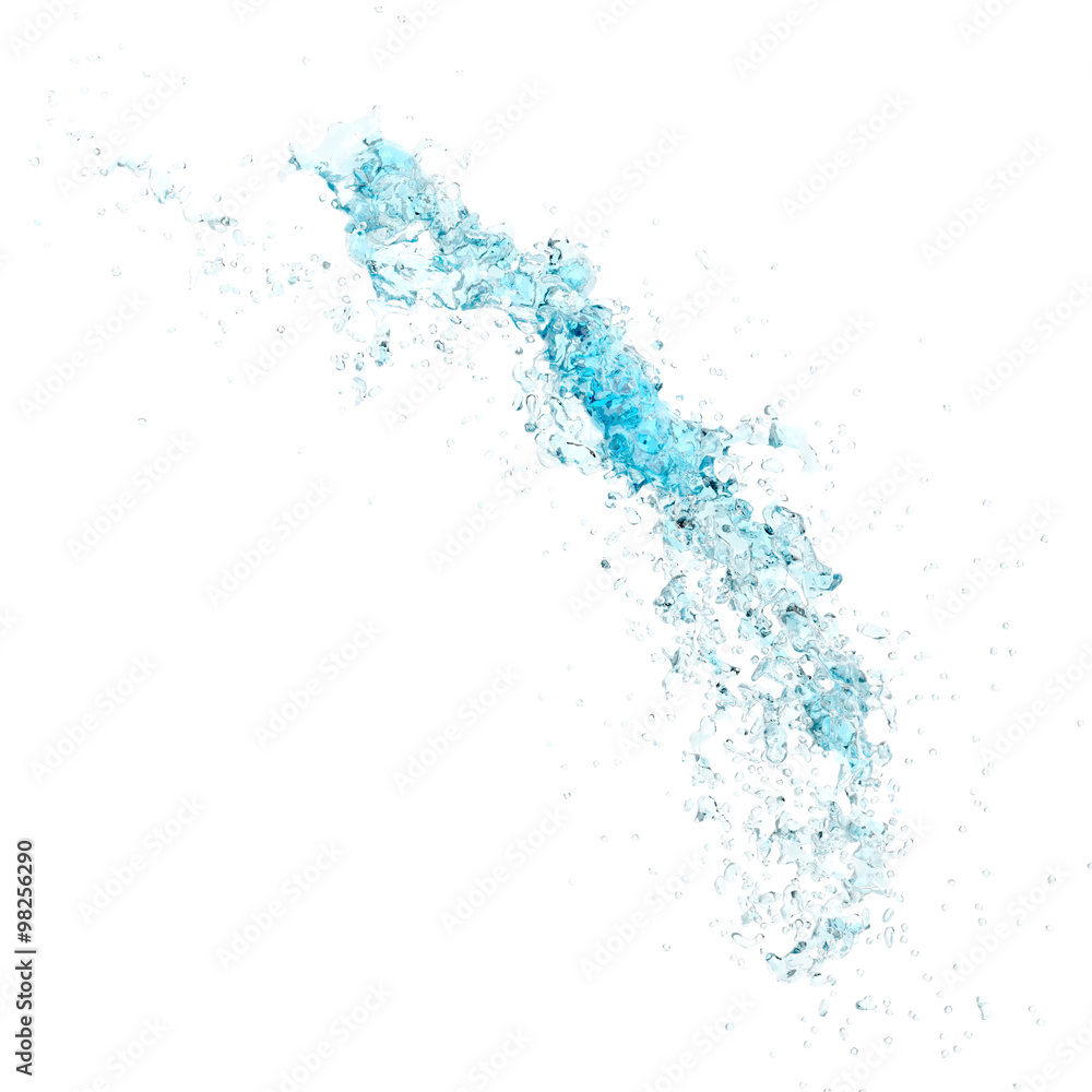 Fototapeta premium blue water splash isolated on white background. Sets