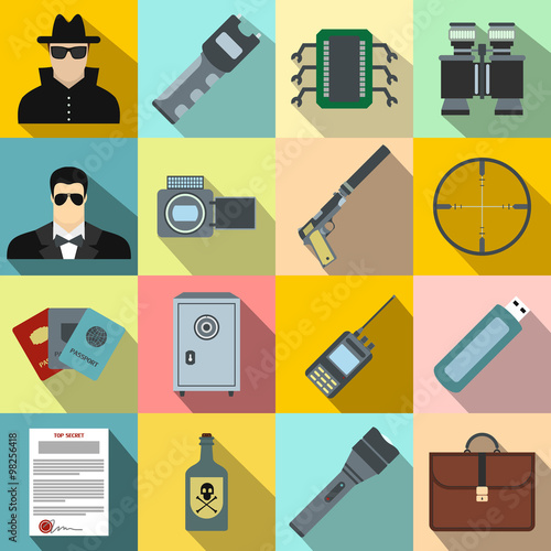 Spy flat icons