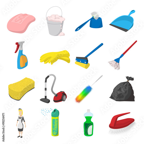 Cleaning cartoon icons