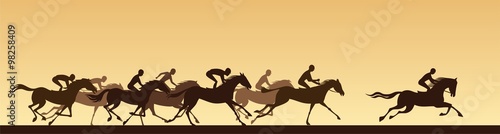 horse racing silhouette