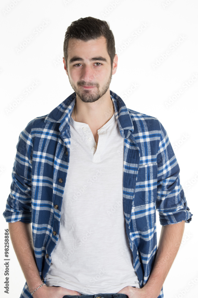 Portrait of an handsome young man with a shirt Portrait of an handsome young man with a shirt