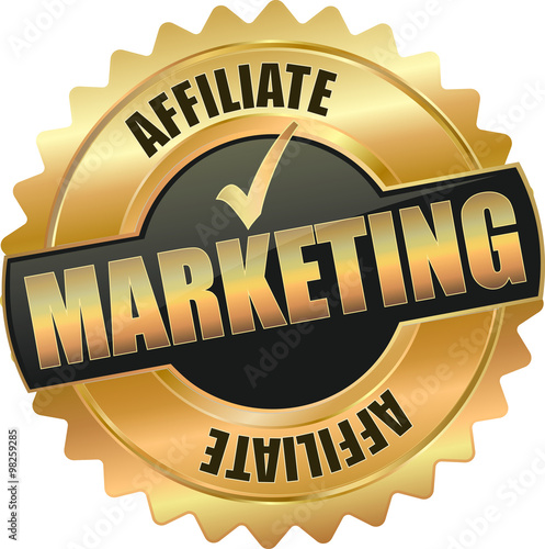 golden shiny vintage affilate marketing 3D vector icon seal sign button shield star with checkmark