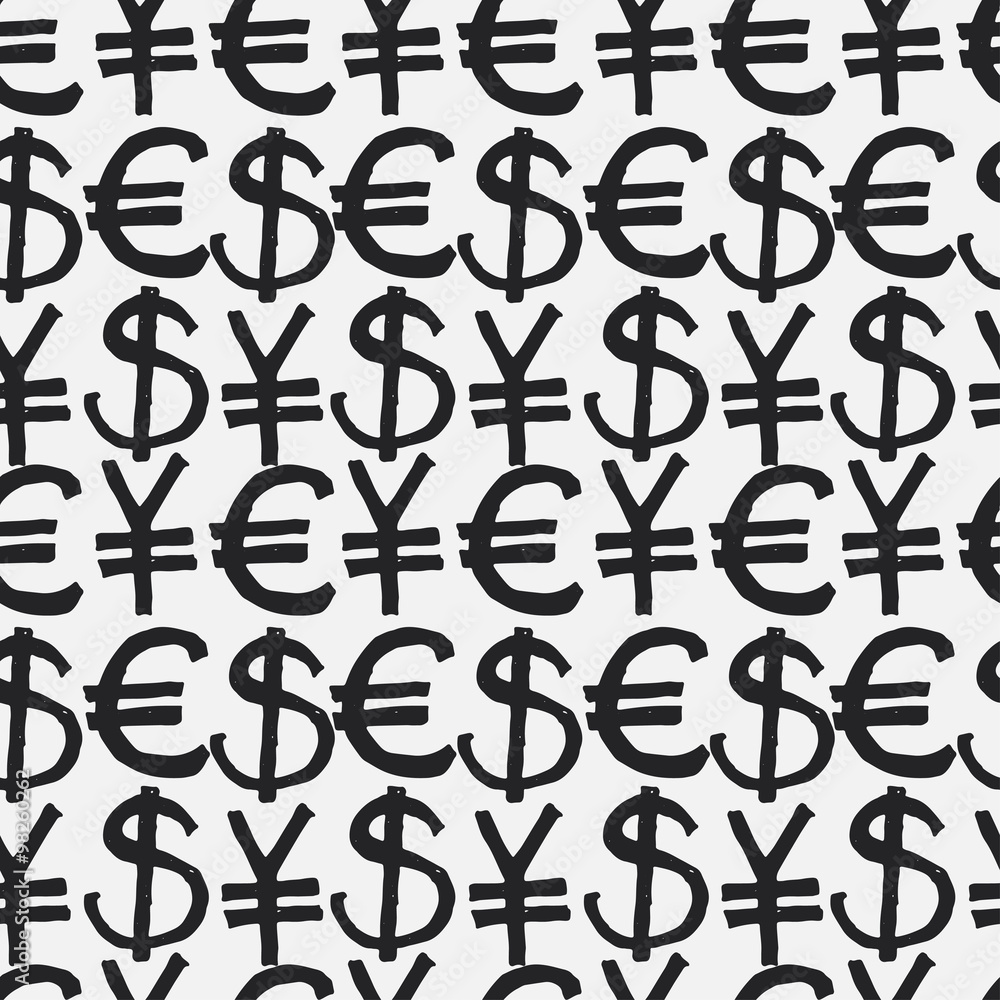 Seamless pattern hand drawn sketch icons currency. Vector Seamless pattern hand drawn sketch icons currency. Vector