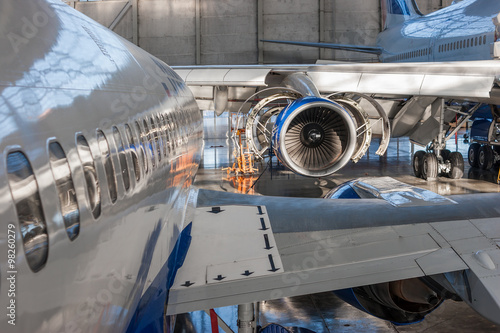Photography Passenger aircraft in the hangar