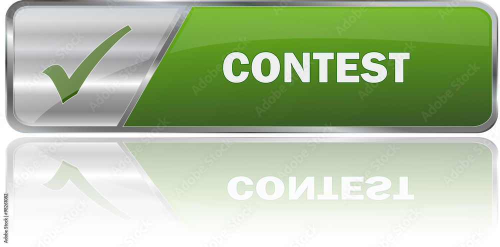 CONTEST / realistic modern glossy 3D vector eps banner in green with metallic border and checkmark CONTEST / realistic modern glossy 3D vector eps banner in green with metallic border and checkmark