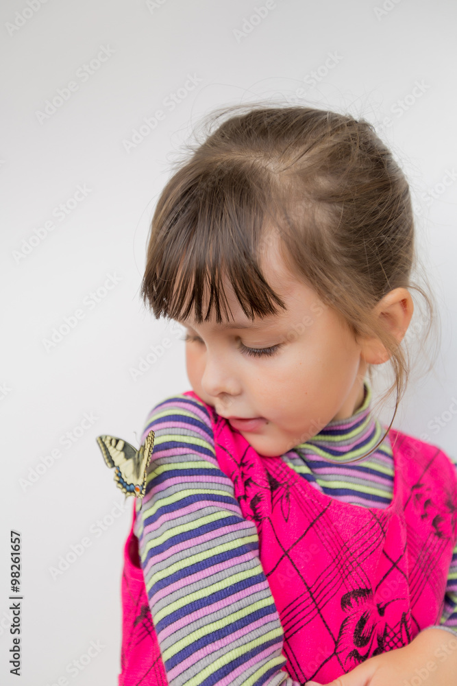 Child and butterfly Child and butterfly