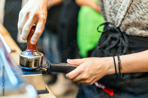 Preparing coffee bar