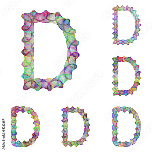 Photos Colorful ellipse fractal font - letter D